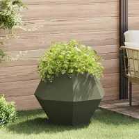 Prolenta Maison Exclusive - Bac à plantes vert olive 75 x 75 x 60 cm en acier