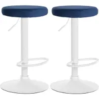 CLP 2x Chaise de bar Ponte - velours, châssis blanc - Rouge