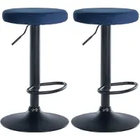 CLP 2x Ponte chaise de bar - velours, structure noire - Gris foncé