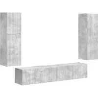 Syfax Ensemble meuble TV 4 pcs Gris béton Bois d'ingénierie