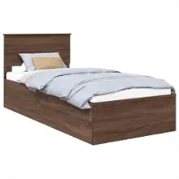 vidaXL Cadre de lit brun imitation chêne 75 x 190 cm Matériau dérivé du bois