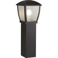 Searchlight Poteau d'extérieur SEATTLE (hauteur 730 mm) - noir avec panneaux givrés transparents