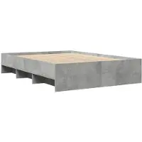 Syfax Cadre de lit sans matelas gris béton 135x190 cm bois ingénierie