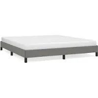 Syfax Cadre de lit sans matelas gris foncé 180x200 cm tissu