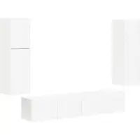 Syfax Ensemble meuble TV Montage mural 4 pcs Blanc Bois d'ingénierie