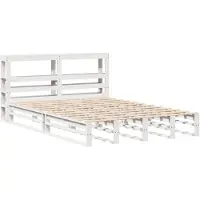 vidaXL Lit en pin massif sans matelas blanc 120x190 cm