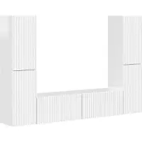 Syfax Ensemble meuble TV 6 pcs Blanc brillant Bois d'ingénierie