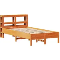 Syfax Cadre de lit sans matelas cire marron 120x190cm bois pin massif