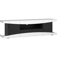 Trendteam LevelUp meuble TV 1 porte, 1 tiroir, 3 étagères blanc mat, noir.