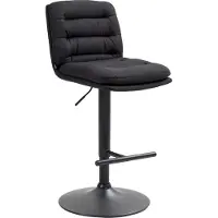 CLP Chaise de bar Damar - châssis tissu noir - gris foncé