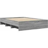 Syfax Cadre de lit sans matelas sonoma gris 135x190 cm