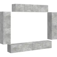 Syfax Meuble TV 8 pcs Gris béton