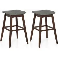 Costway Tabouret de bar (lot de 2), Tabouret de comptoir pivotant à 360°, hauteur d'assise 76cm, Tabouret en bois avec repose-pieds, Tabouret de bistrot rembourré, Tabouret de cuisine moderne