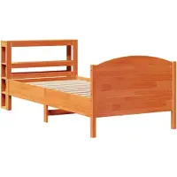 Syfax Cadre de lit sans matelas cire marron 100x200cm bois pin massif