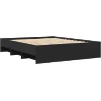 Syfax Cadre de lit sans matelas noir 160x200 cm bois d'ingénierie