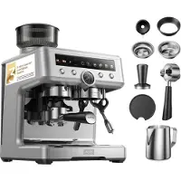 MOVA S20 Pro Machine à café filtre avec broyeur, machine à espresso 20 bars, système de double chaudière & double pompe, mousseur à lait, argenté