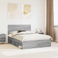 Prolenta Lit exclusif - Structure de lit Sonoma gris, 140 x 200 cm, en bois massif de pin
