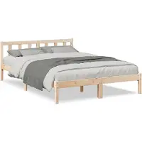 Syfax Cadre de lit extra long sans matelas 160x220 cm bois massif pin