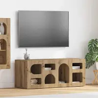 Prolenta Maison Exclusive - Meuble TV ELST 100 x 35 x 40 cm en bois d'ingénierie « Chêne Artisan »
