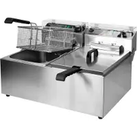 YATO Friteuse professionnelle 2 x 11,5 L, 2 x 5 000 W, 490 x 595 x 360 mm, 380-400 V
