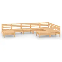 Syfax Salon de jardin 9 pcs Bois de pin massif