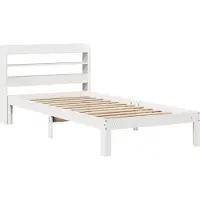 Syfax Cadre de lit avec tête de lit sans matelas blanc 100x200 cm