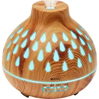 Ruhhy 26633 Diffuseur d'arômes et humidificateur RGB 400 ml, brun clair
