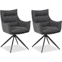 Homestyle4u Chaise de Salle à Manger Lot de 2 Moderne Tissu Anthracite Design Chaises de Cuisine Chaises pas Cher Fauteuils Rembourrée