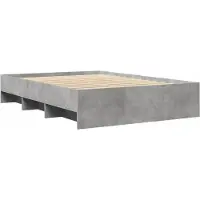 Syfax Cadre de lit sans matelas gris béton 120x190 cm bois ingénierie