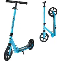 StarTech.com Trottinette pour enfants - Trottinette urbaine - Guidon réglable en hauteur - Plateau antidérapant - Pliable - Charge maximale : 100 kg - À partir de 8 ans - Noir/bleu