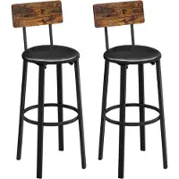 Leobert Tabourets De Bar - - Brun Rustique (Vintage)/Noir - 39 X 39 X 100 Cm - Lot De 2