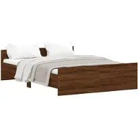 vidaXL Cadre de lit avec tête et pied de lit brun aspect chêne 140x190 cm