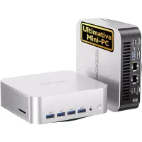 GEEKOM Mini PC AI A9 Max AMD Ryzen AI 9 HX 370 (12C/24T, jusqu'à 5,1 GHz), 32 Go DDR5+ 1 To, double LAN 2,5 G Mini-ordinateur Windows 11 Pro avec 2¡ÁUSB4|HDMI2.