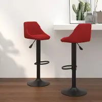 Prolenta Maison Exclusive - Lot de 2 tabourets de bar en velours bordeaux