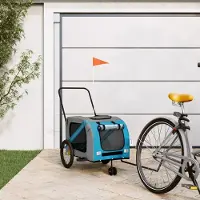 Prolenta Maison Exclusive - Remorque pour vélo pour chiens, bleu et gris, en tissu Oxford et fer