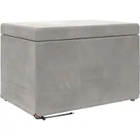 Syfax Tabouret Gris clair 61 x 41 x 40 cm Velours et Bois Composite