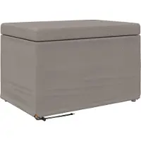 Syfax Tabouret Taupe 61 x 41 x 40 cm Tissu et bois stratifié