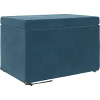Syfax Tabouret Bleu 61 x 41 x 40 cm Velours et Bois Composite