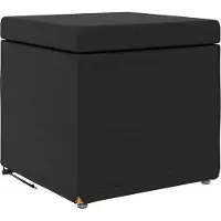 Syfax Tabouret Noir Cuir Synthétique et Bois Composite
