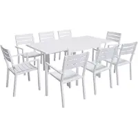 Happy Garden Salon de jardin VENEZIA extensible 90/180 en aluminium blanc - 8 places