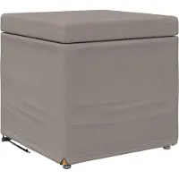 Syfax Tabouret Taupe 41 x 41 x 40 cm Tissu et bois stratifié