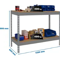 Simon Rack Établi SIMONWORK BASIC 2 gris 120,0 x 60,0 x 90,0 cm
