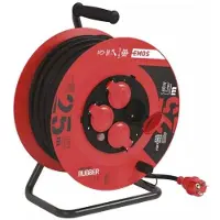 Emos Rallonge, 50m / 230V, bobine, 4 prises, caoutchouc