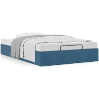 Prolenta Maison Exclusive - Lit ottoman sans matelas, bleu foncé, 120 x 190 cm, velours