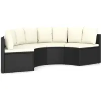 Syfax Salon de jardin 4 pcs avec coussins Résine tressée Noir