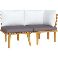 Syfax Salon de jardin 2 pcs avec coussins Bois d'acacia solide