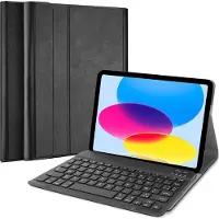 Cazy Coque Clavier Compatible avec iPad 2025 (11th Gen) / iPad 2022 (10th Gen) - Housse Clavie Amovible Clavier Bluetooth - Version: Azerty