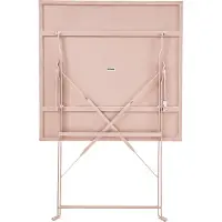 Oviala Table de jardin pliante bistrot en acier 60 cm rose poudré - Rome