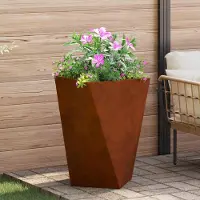 Prolenta Maison Exclusive - Bac à plantes rouillé 50 x 50 x 75 cm Acier résistant aux intempéries