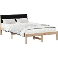 Syfax Cadre de lit Marron et noir 120 x 200 cm Bois massif en pin